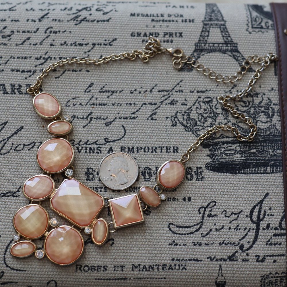 FREE WITH PURCHASE Pink Gold Tone Sparkle CZ Stone Necklace